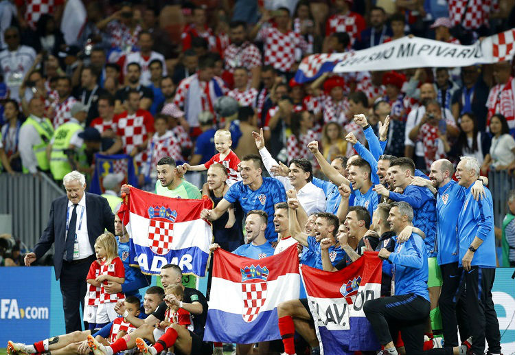 2018世界杯，克罗地亚庆祝半决赛击败英格兰