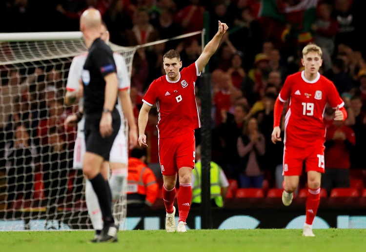 Sam Vokes scores for the Dragons at the 90th minute during the International Friendly Wales vs Spain match