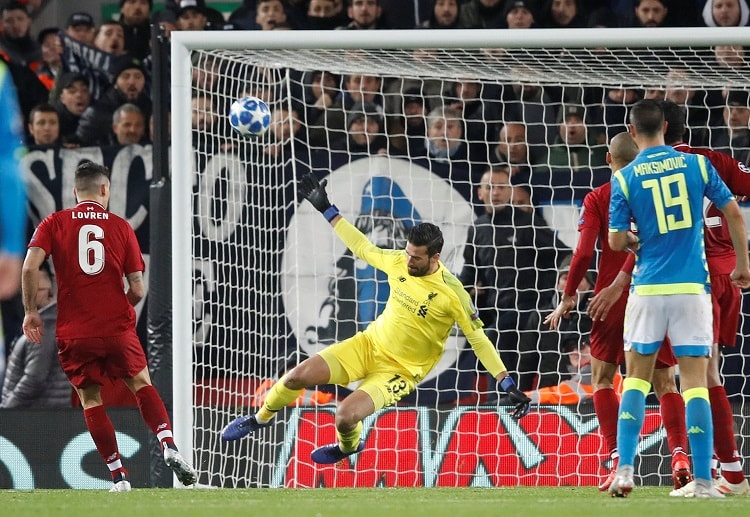 Liverpool's Alisson Becker guards Napoli thoroughly from hitting a goal in recent Champions League match