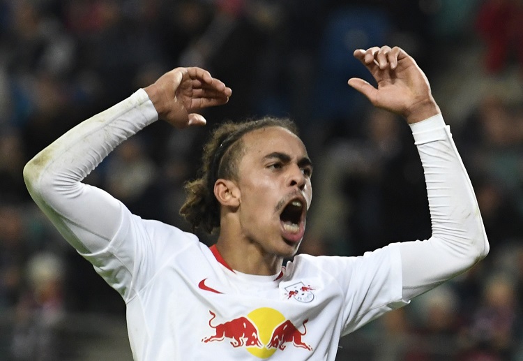 Leipzig forward Yussuf Poulsen added another goal during the Bundesliga match against Leverkusen