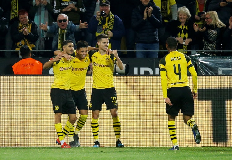 Jadon Sancho lifts Borussia Dortmund three points clear to the top of Bundesliga
