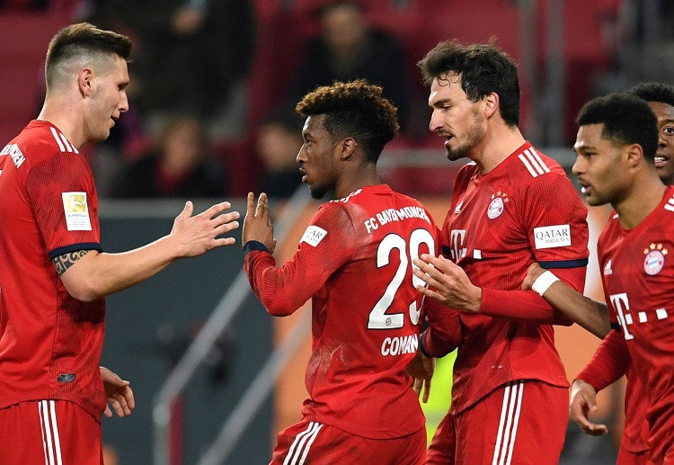Kingsley Coman scored a brace for Bayern Munich in the first half against Augsburg in Bundesliga