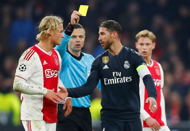 Reald Madrid defender Sergio Ramos was handed a two-match ban and will miss the return leg against Ajax