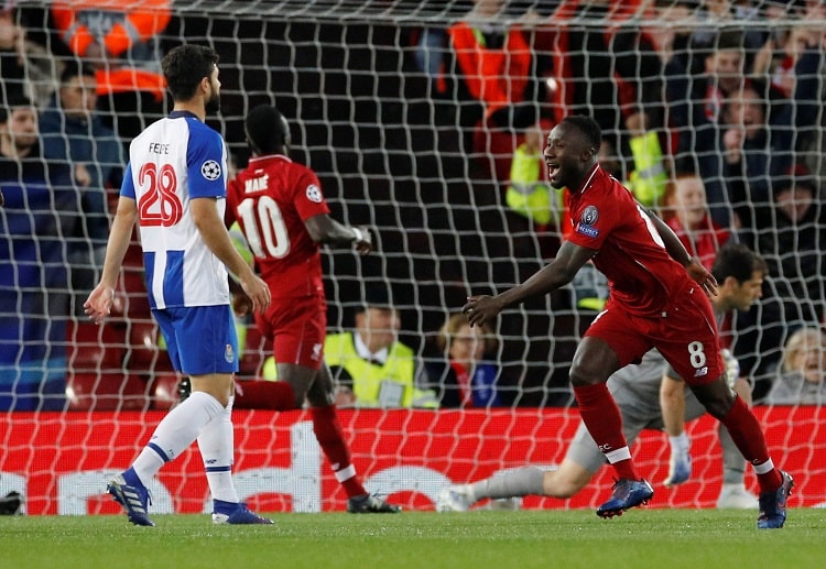 Naby Keita has sealed another goal for Liverpool during their Champions League quarter-final match with Porto