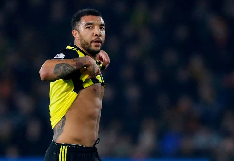 Troy Deeney was dismissed during Watford's Premier League home clash against Arsenal after elbowing Lucas Torreira