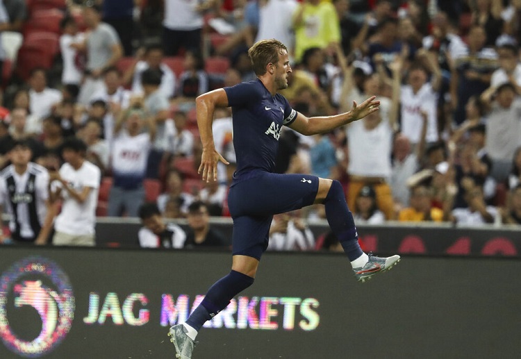 Harry Kane scores the winner from the halfway-line in the International Champions Cup match against Juventus