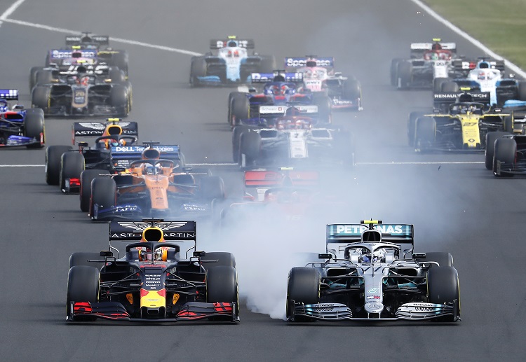 Max Verstappen and Valtteri Bottas both battling it out in the Hungarian Grand Prix