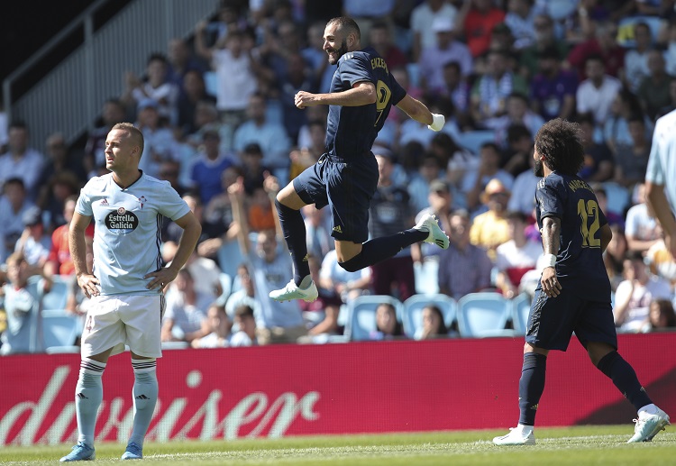 Karim Benzema hits a 12th-minute goal to give Real Madrid an early lead in La Liga season opener against Celta Vigo