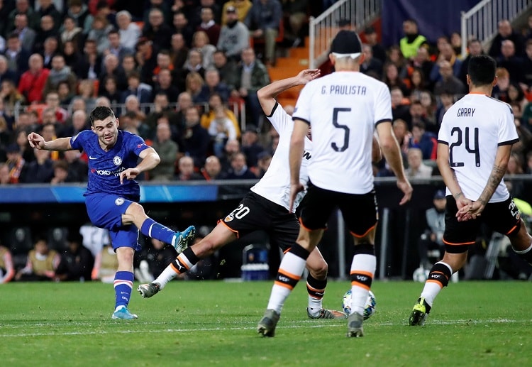 Mateo Kovacic fires an equaliser for Chelsea in their Champions League match versus Valencia