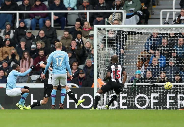 Raheem Sterling scores in the 22nd minute for Manchester City in their recent Premier League match