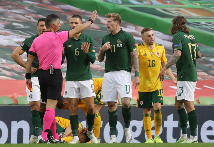 UEFA Nations League: James McClean was sent off after receiving red card in their match against Wales