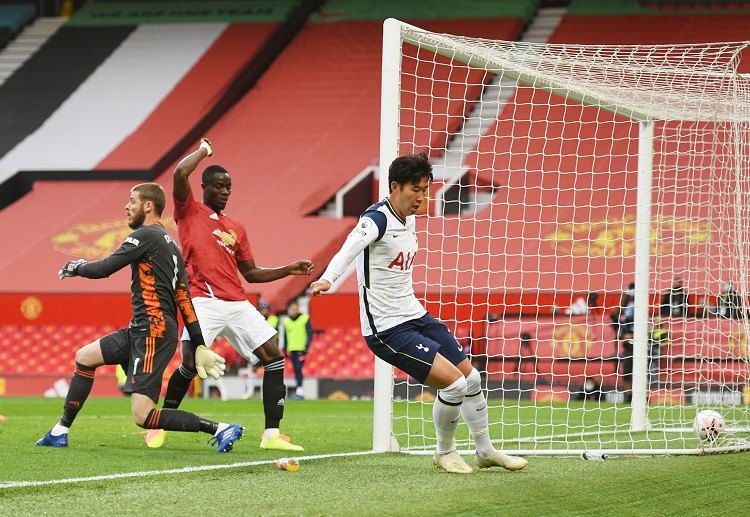 Son Heung-min scores a goal in Spurs' Premier League game vs Man United