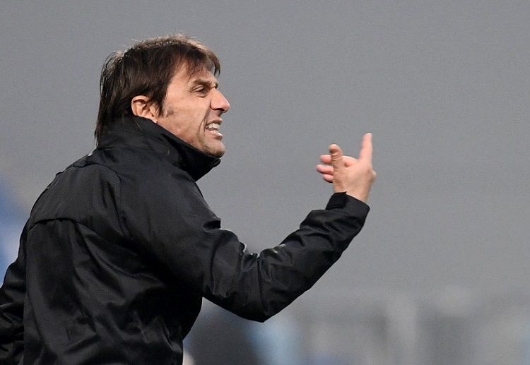 Inter Milan boss Antonio Conte reacts after his side beat Sassuolo in Serie A