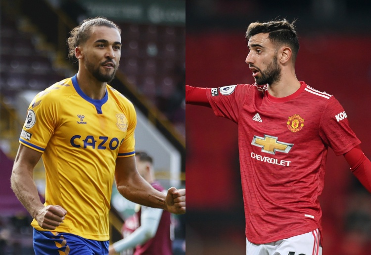 Dominic Calvert-Lewin and Bruno Fernandes will face off as Everton battle against Manchester United in EFL Cup