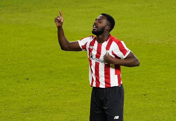 Inaki Williams celebrates his great individual effort against Barcelona during their La Liga clash