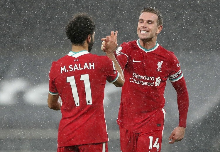 Liverpool celebrates after a 1-3 victory to Tottenham Hotspur