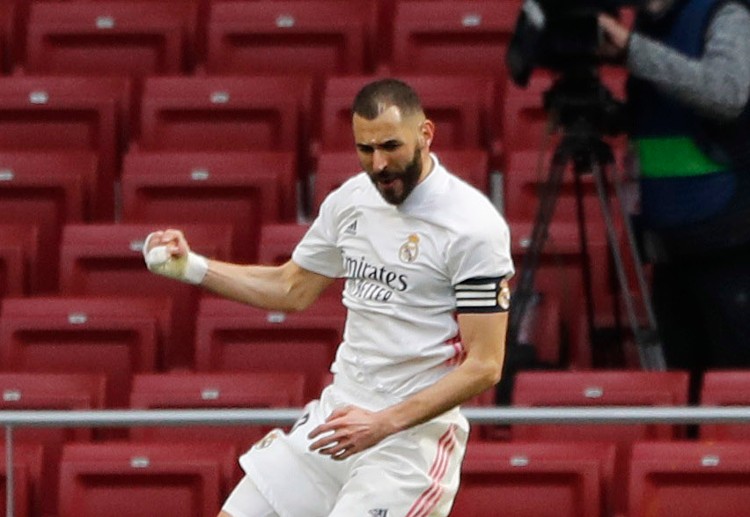 Karim Benzema cetak gol di Wanda Metropolitano