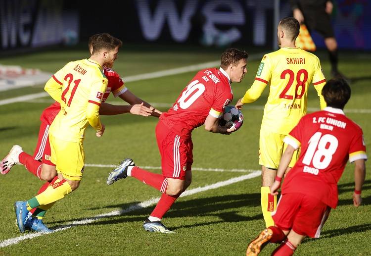 Max Kruse scores the opening goal for Union Berlin vs Koln in the Bundesliga