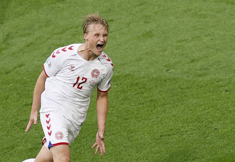 Kasper Dolberg scored two goals to help Denmark progress to Euro 2020 quarter-finals
