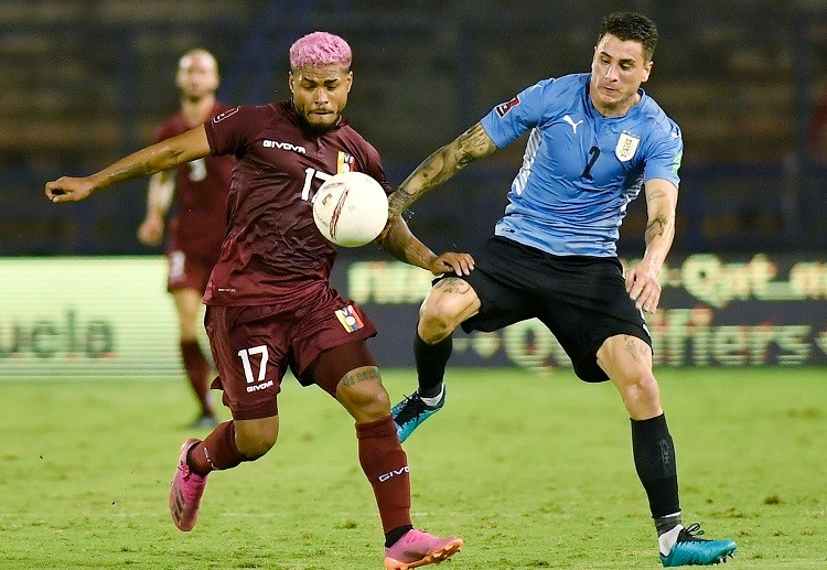 Venezuela’s Josef Martinez in action during the World Cup 2022 qualifiers in Caracas