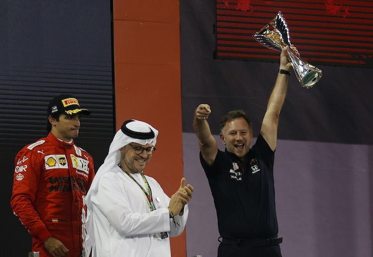 Christian Horner hails Max Verstappen after winning the F1 title during the Abu Dhabi Grand Prix