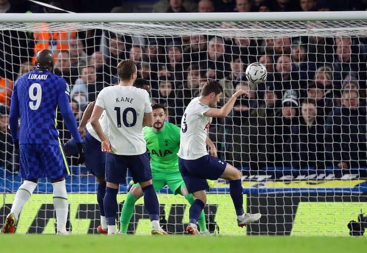 At 34th minute, Ben Davies scored an own goal during Tottenham's EFL Cup match versus Chelsea