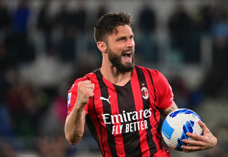 Olivier Giroud has scored 9 goals for AC Milan this season in Serie A