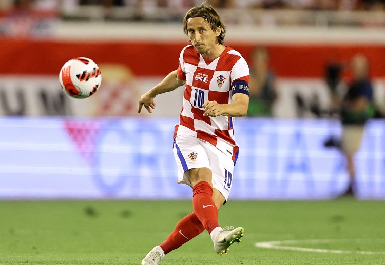 Croatia's Luka Modric trying to score a goal during the UEFA Nations League