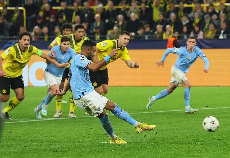 Riyad Mahrez failed to score in Manchester City's Champions League match against Borussia Dortmund