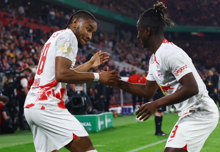 Christopher Nkunku will try to score goals for RB Leipzig against fourth placed SC Freiburg in the Bundesliga