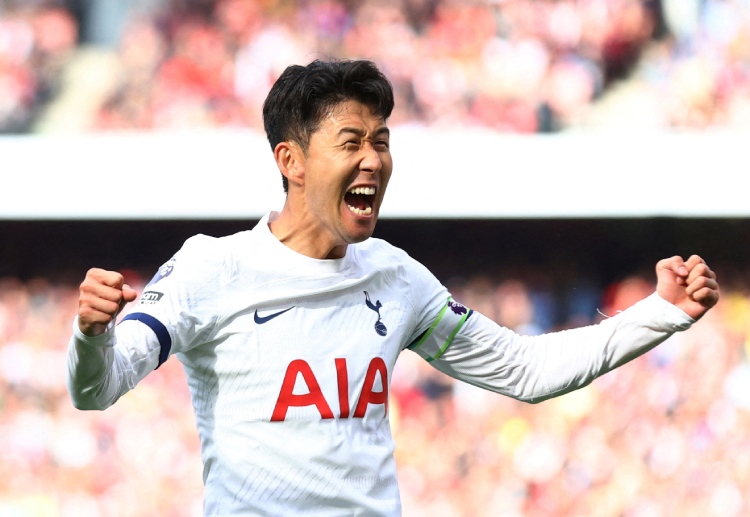 Son Heung-min of Tottenham Hotspur scored twice in their Premier League match against Arsenal
