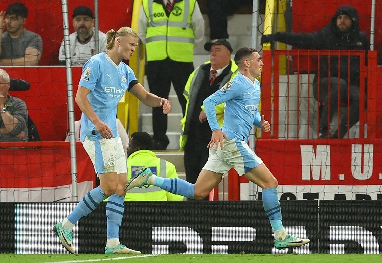 Erling Haaland scored a brace for Manchester City during the Premier League derby against United