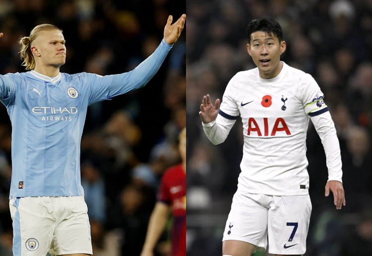 Catatan gol Erling Haaland lebih baik atas Son Heung-Min di Premier League