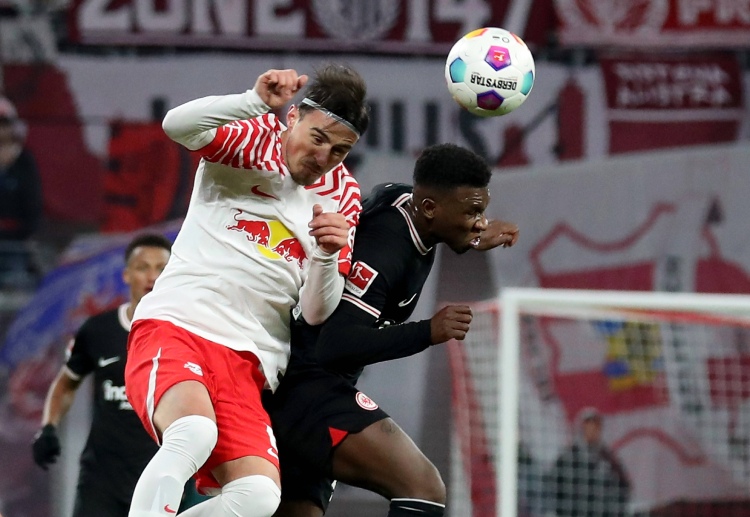 Eljif Elmas of RB Leipzig will aim to score goals against the Bundesliga leaders Bayer Leverkusen at home