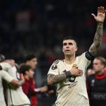 Gianluca Mancini's header sealed a 1-0 win for AS Roma over AC Milan in Europa League first leg