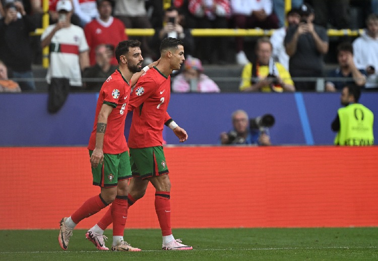 Bruno Fernandes scored his first goal in the Euro 2024 with an assist from Cristiano Ronaldo.