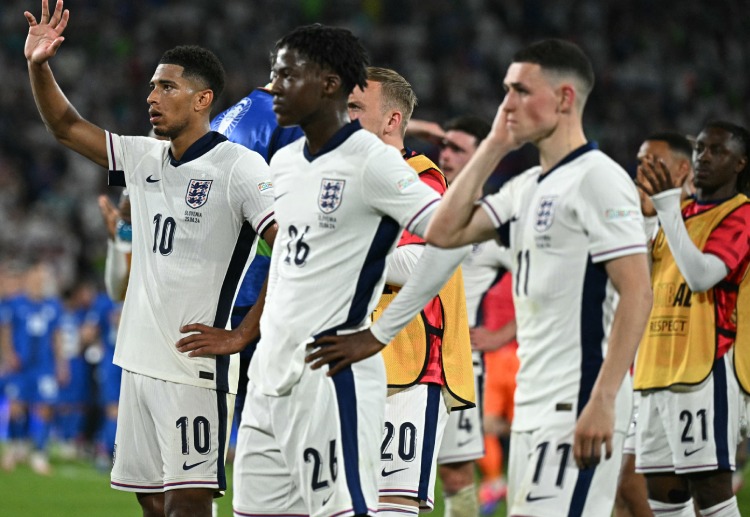 England players looking embarrassed after their Euro 2024 match with Slovenia