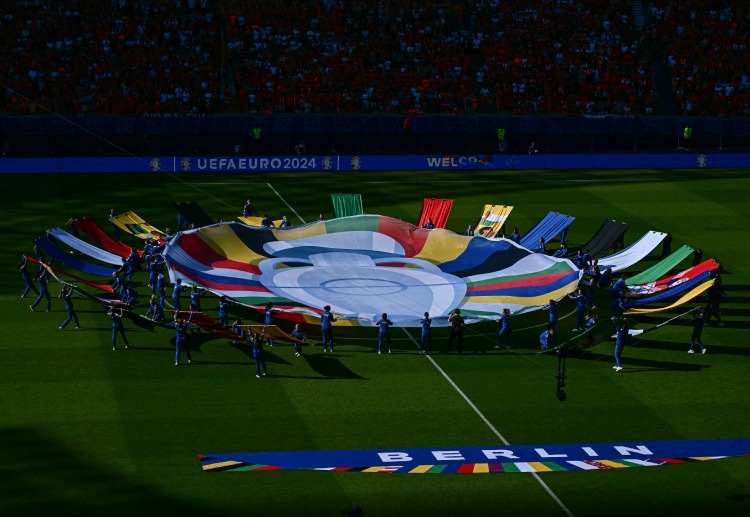The Euro 2024 flag was shown before the match between the Netherlands and Austria