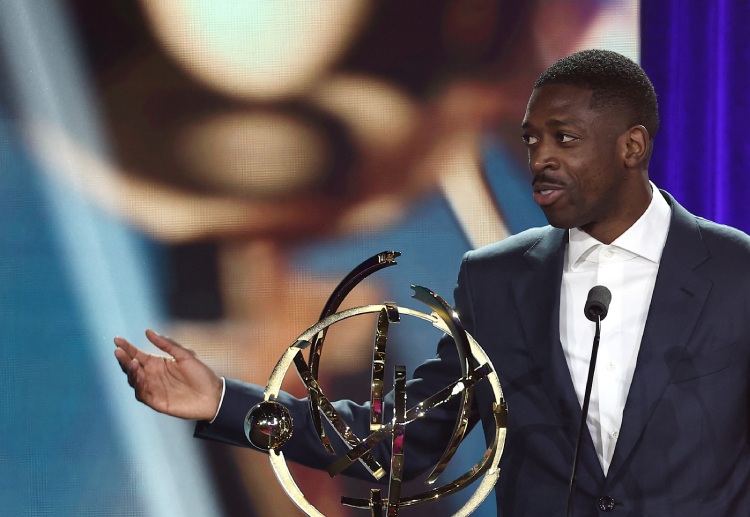 法甲联赛 本赛季法甲金靴由登贝莱以21球夺得。